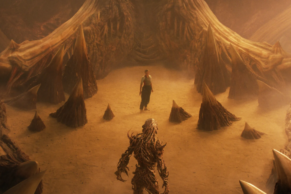 Eleven (Millie Bobby Brown) versus Vecna (Jamie Campbell Bower) em 'Stranger Things'.
